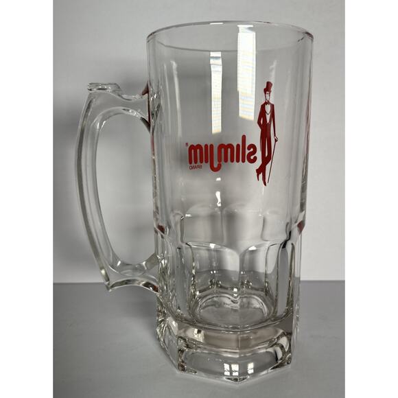 Slim Jim Glass 1 Liter Weighted Beer Mug Tall Thick Glass With Handle 8”H x 4”W - Picture 5 of 7